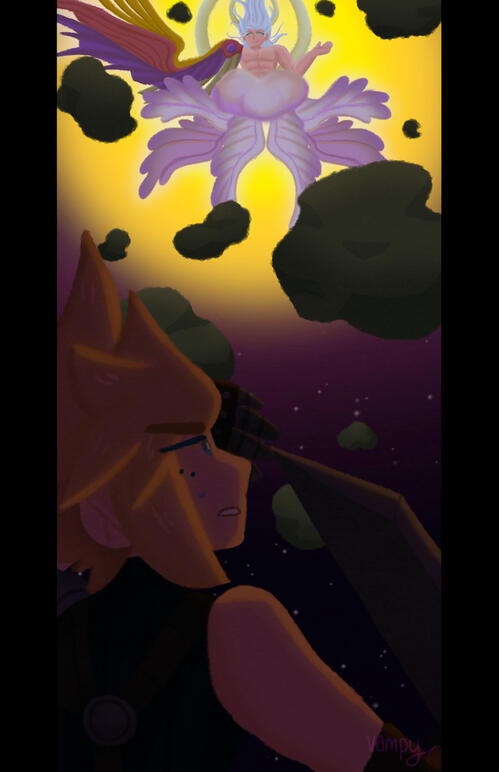 half body example of cloud strife and sephiroth from final fantasy vii half body example of cloud strife and sephiroth from final fantasy vii